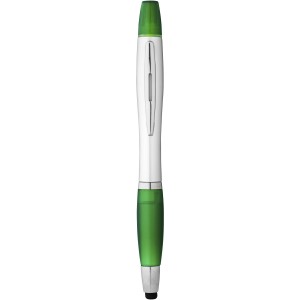 Nash stylus ballpoint pen and highlighter, Green (Multi-colored, multi-functional pen)