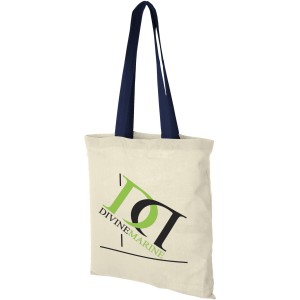 Nevada 100 g/m2 cotton tote bag with coloured handles, Natur (cotton bag)