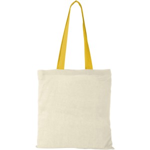 Nevada 100 g/m2 cotton tote bag with coloured handles, Natur (cotton bag)