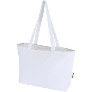 Ningbo 320 g/m2 zippered cotton tote bag 15L, White