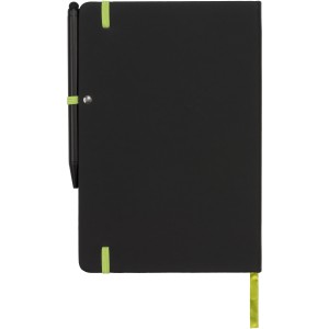 Noir Edge medium notebook, solid black,Lime (Notebooks)