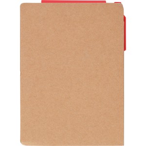 Notebook Quillo, Recycled cardboard, A6, Blank, red
