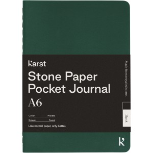 Karst(r) A6 stone paper softcover pocket journal - blank, Dark green (Notebooks)