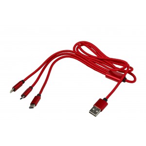 Nylon charging cable Felix, red (Eletronics cables, adapters)