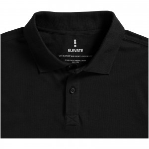 Oakville long sleeve men's polo, solid black (Long-sleeved shirt)