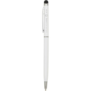 Ore aluminium ballpoint pen with stylus (blue ink), White (Metallic pen)