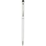 Ore aluminium ballpoint pen with stylus (blue ink), White