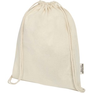 Oregon 140 g/m2 GRS recycled cotton drawstring bag, Natural (Backpacks)