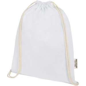 Oregon 140 g/m2 GRS recycled cotton drawstring bag, White (Backpacks)