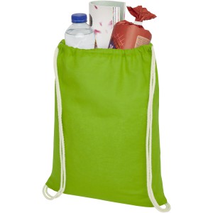 Oregon cotton drawstring backpack, Lime (Backpacks)