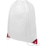 Oriole drawstring backpack with coloured corners, White, Red (12048802)