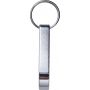 Aluminium key chain with bottle opener and can opener, silver