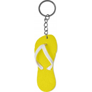 Flip-flop key holder, yellow (Keychains)