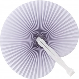 Paper hand held fan Dylan, white (Fan)