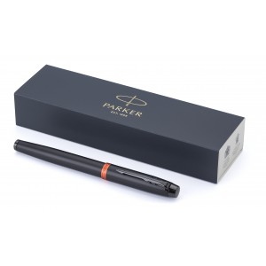 Parker IM Vibrant Rings PVD rollerball, black/orange (Metallic pen)