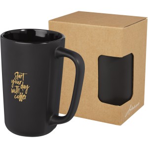 Perk 480 ml ceramic mug, Solid black (Mugs)