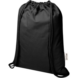 Peru Blend 180 g/m2 GRS recycled drawstring bag 5L, Black