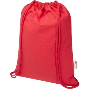Peru Blend 180 g/m2 GRS recycled drawstring bag 5L, Red