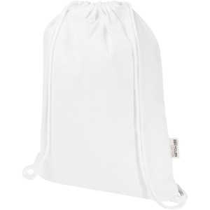 Peru Blend 180 g/m2 GRS recycled drawstring bag 5L, White