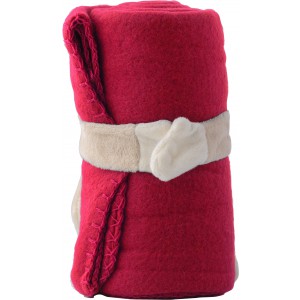 Plush toy bear with fleece blanket Owen, red (Blanket)