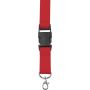 Polyester (300D) lanyard and key holder Bobbi, red