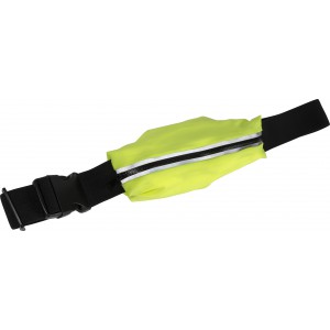 Polyester lycra (220 gr/m2) waist bag Bastian, fluor yellow (Waist bags)