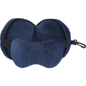 Polytester travel pillow Leontine, blue (Travel items)