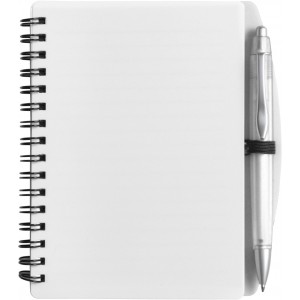 PP notebook with ballpen Kimora, white (Notebooks)