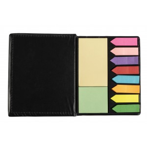 PU holder with sticky notes Pierce, black (Sticky notes)