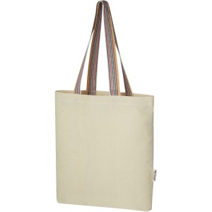 Rainbow 180 g/m2 recycled cotton tote bag 5L, Natural (cotton bag)