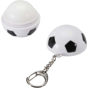Rami football-shaped vanilla lip balm with SPF 15 and keycha