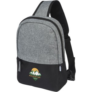 Reclaim GRS recycled two-tone sling 3.5L, Solid black, Heather grey (Shoulder bags)