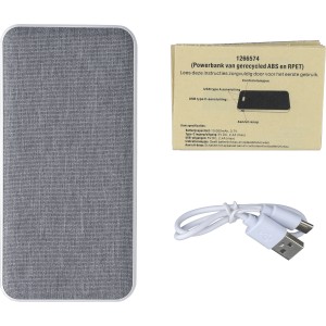 Recycled ABS power bank Tovi, white (Powerbanks)