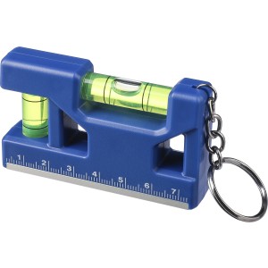 Recycled ABS spirit level keychain Indira, cobalt blue (Keychains)