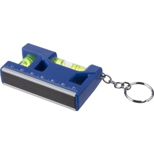 Recycled ABS spirit level keychain Indira, cobalt blue (Keychains)
