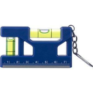 Recycled ABS spirit level keychain Indira, cobalt blue (Keychains)