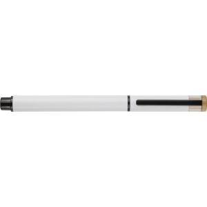 Recycled aluminium lacquered pen set Ilaria, white