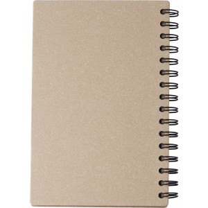 Recycled carton hardcover notebook Caleb, brown (Notebooks)