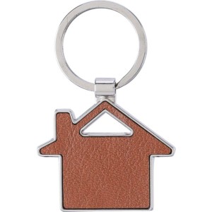 Recycled leather keychain Jim, brown (Keychains)