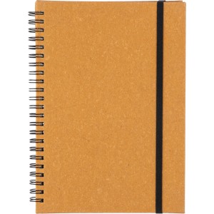 Recycled leather notebook A5 Egon, brown (Notebooks)