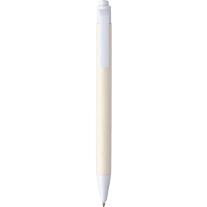 Recycled milk carton ballpen Heike, white (Wooden, bamboo, carton pen)