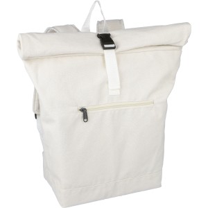 Recycled polycotton (330 gsm) rolltop backpack Thaddeus, bei (Backpacks)