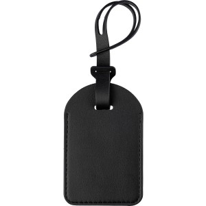 Recycled PU luggage tag Isen, black (Bag accesories)