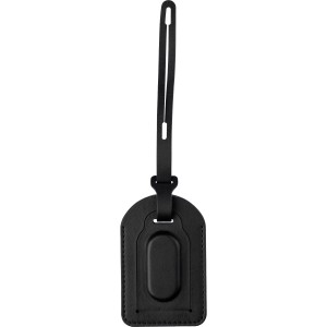Recycled PU luggage tag Isen, black (Bag accesories)