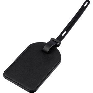 Recycled PU luggage tag Isen, black (Bag accesories)