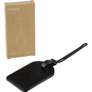 Recycled PU luggage tag Isen, black (Bag accesories)