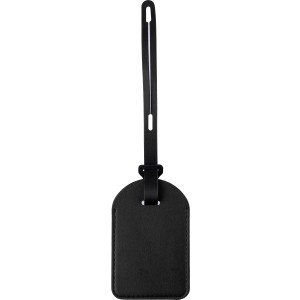 Recycled PU luggage tag Isen, black (Bag accesories)