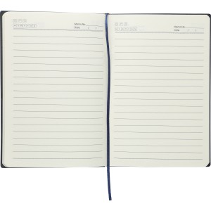 Recycled PU notebook (A5) Elian, blue (Notebooks)