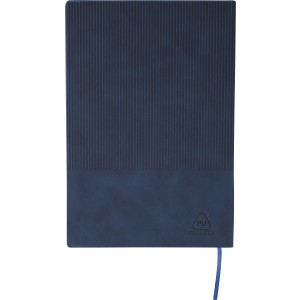 Recycled PU notebook (A5) Elian, blue (Notebooks)