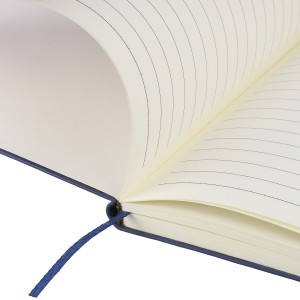 Recycled PU notebook (A5) Elian, blue (Notebooks)